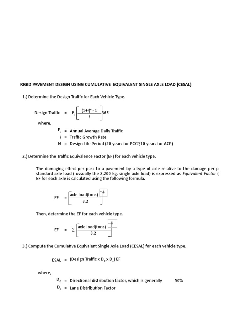 Equivalent Axle Loads For Pavement Design – MVWEI