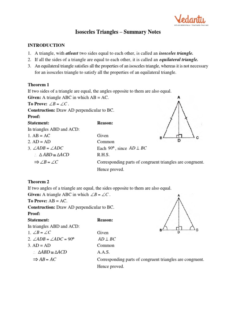 10Isosceles Triangles Summary Note PDF