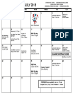 July 2018 Calendar