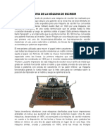Historia de La Máquina de Escribir