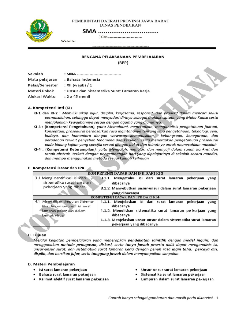 Menyimpulkan Sistematika Dan Isi Surat Lamaran Pekerjaan ...