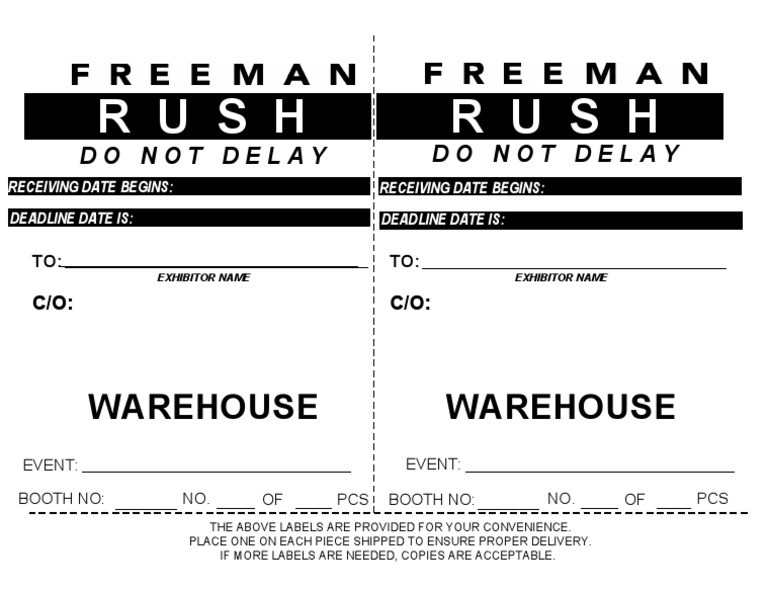 Shipping Label Instructions for Exhibitors | PDF | Foreign Language Studies