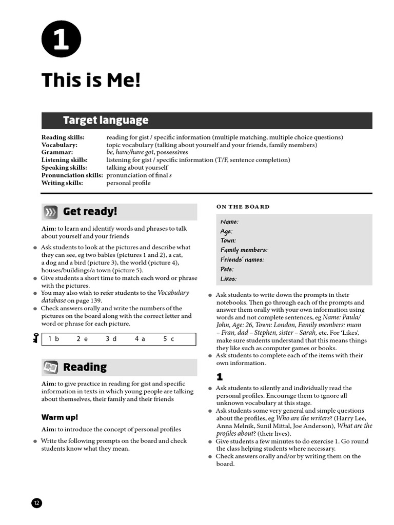 Laser A1+ TB - Units 1 - 5 | PDF | Linguistic Morphology.