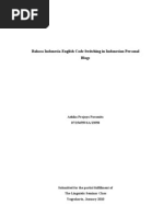 Download Bahasa Indonesia-English Code Switching in Indonesian Personal Blogs by Ashiiqa Prajnya Paramita SN38327852 doc pdf