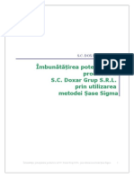 Imbunatatirea Potentialului Productiv Al SC Doxar Grup SRL Prin Utilizarea Metodei Sase Sigma