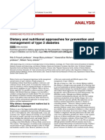 Analysis: Dietary and Nutritional Approaches For Prevention and Management of Type 2 Diabetes