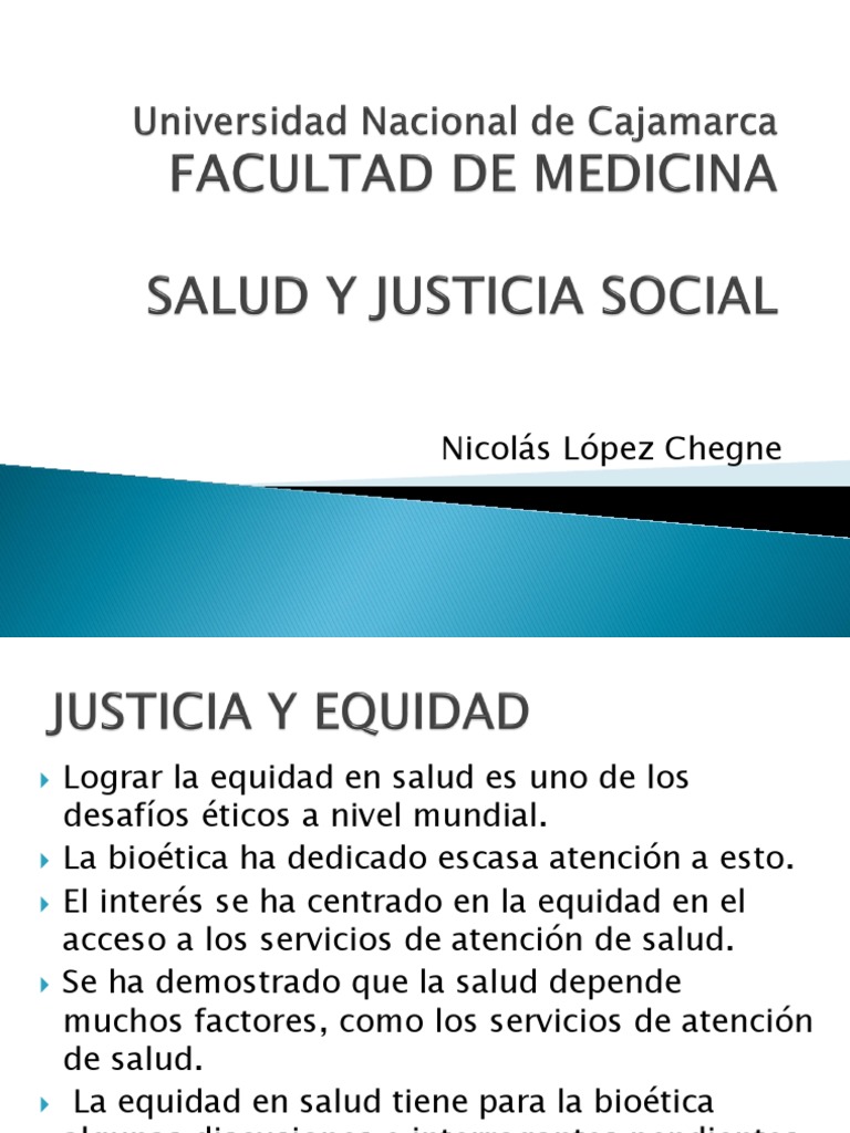 Justicia y Equidad en Salud Pública | PDF | Bioética | Justicia