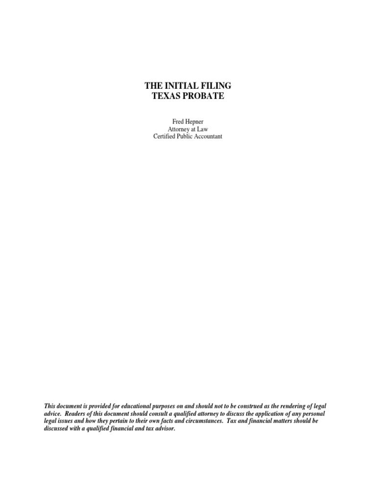 Texas Probate Process Explained | PDF | Probate | Will And Testament