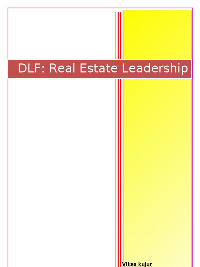 DLF Real Estate Leadership in India Vikas Kujur PDF Investing Economies