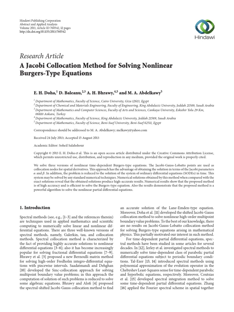 A Jacobi Collocation Method For Solving Nonlinear Burgers-Type ...