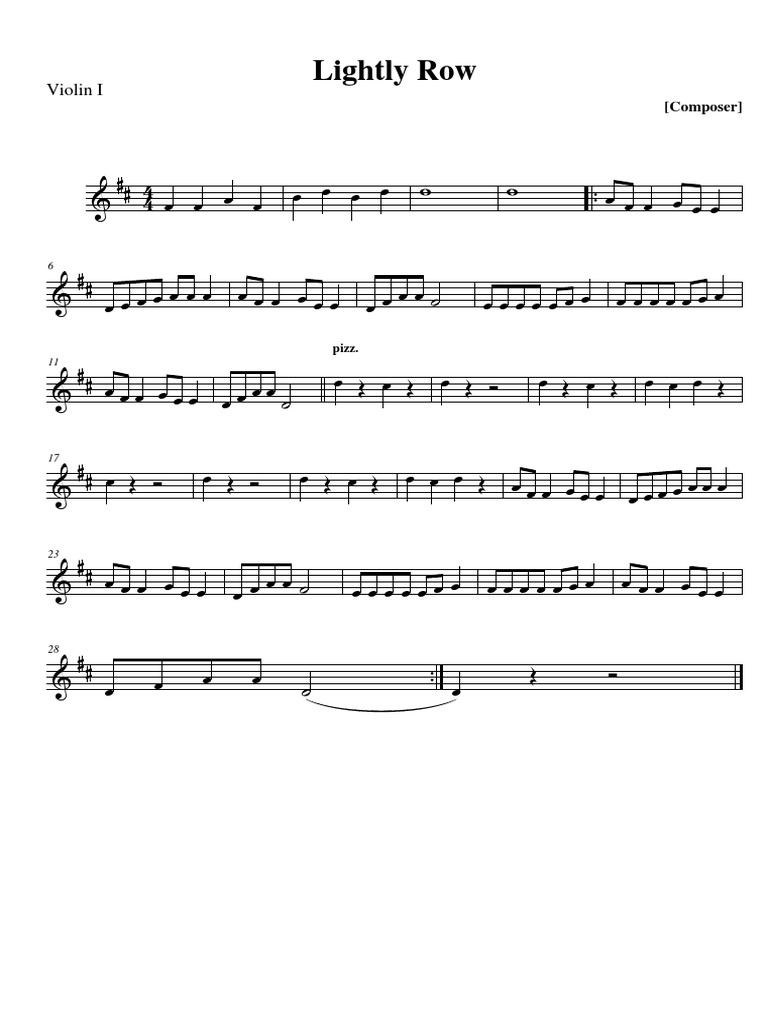 Lightly Row: Violin I | PDF