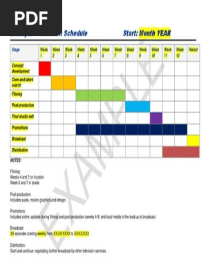 Example Production Schedule