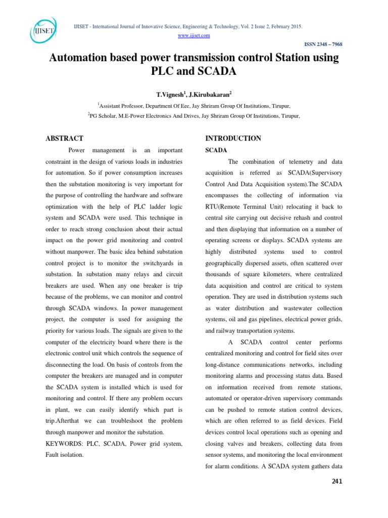 SCADA and PLC for Power Control Systems | PDF | Programmable Logic ...
