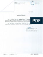Certification For NBI PDF