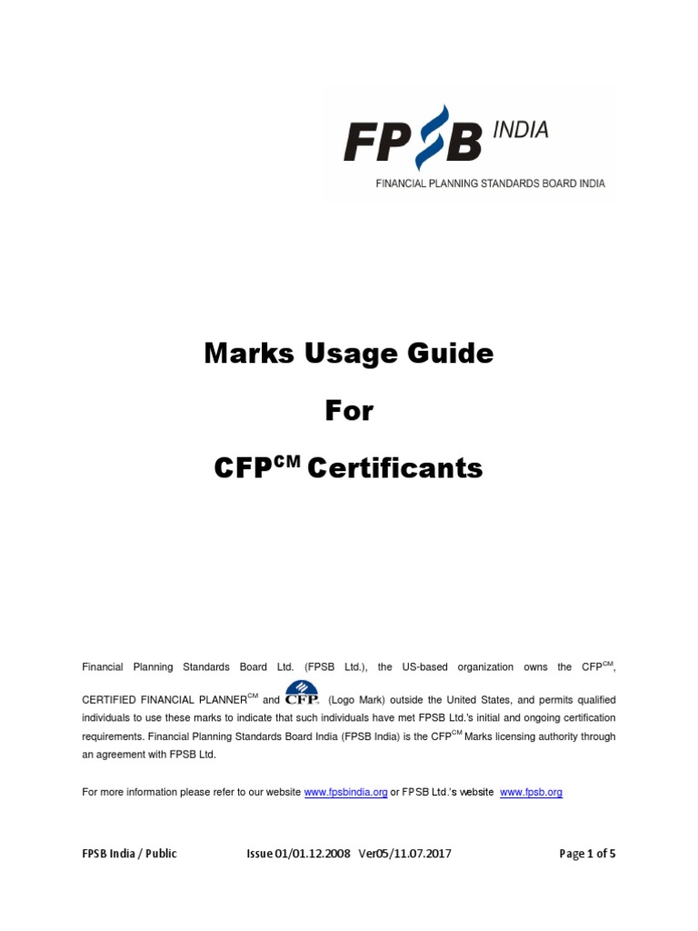 CFPMarksusage Guidefor CFPCertifcants | PDF | Business