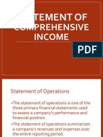 Statement Of: Comprehensive Income
