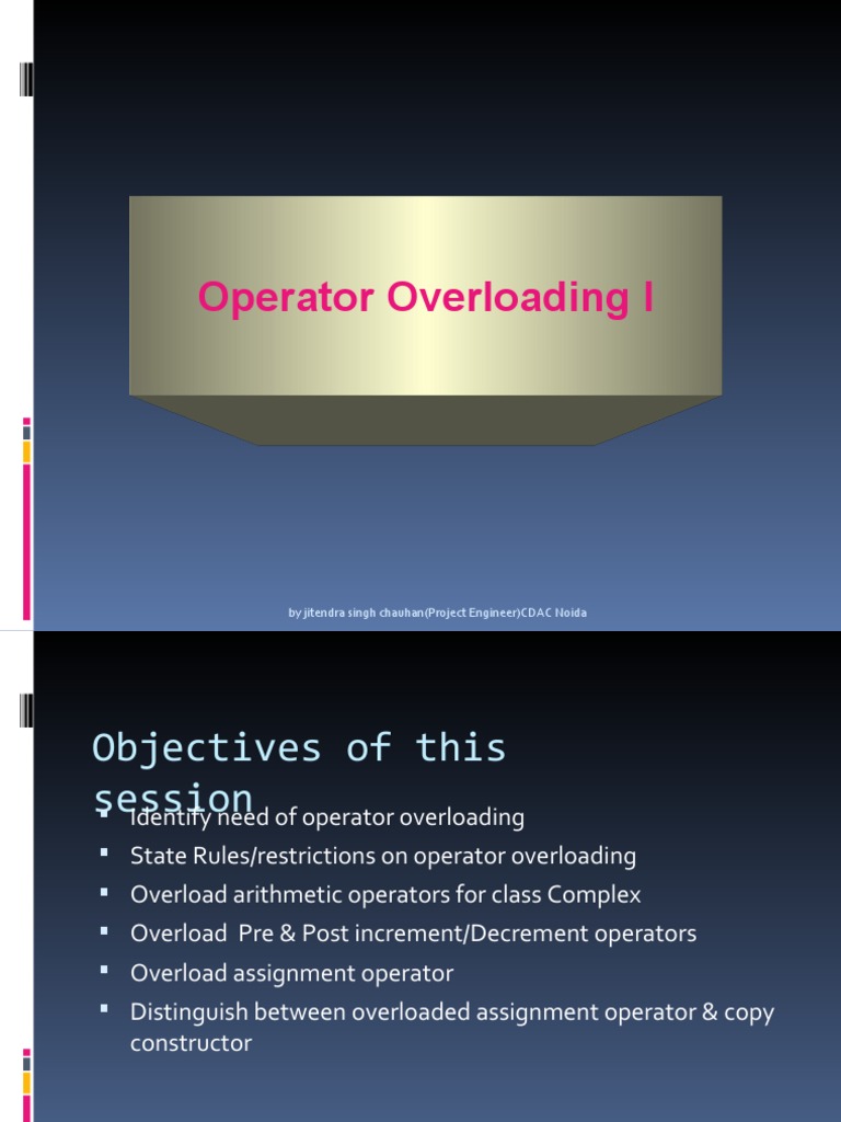 Operator Overloading | PDF | Constructor (Object Oriented Programming ...