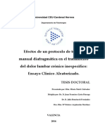 Efectos de Un Protocolo de Terapia Manual Diafragmática en El Tratamiento Del Dolor Lumbar Crónico Inespecífico - Ensayo Clínico Aleatorizado - Tesis - Mireia Martí Salvador