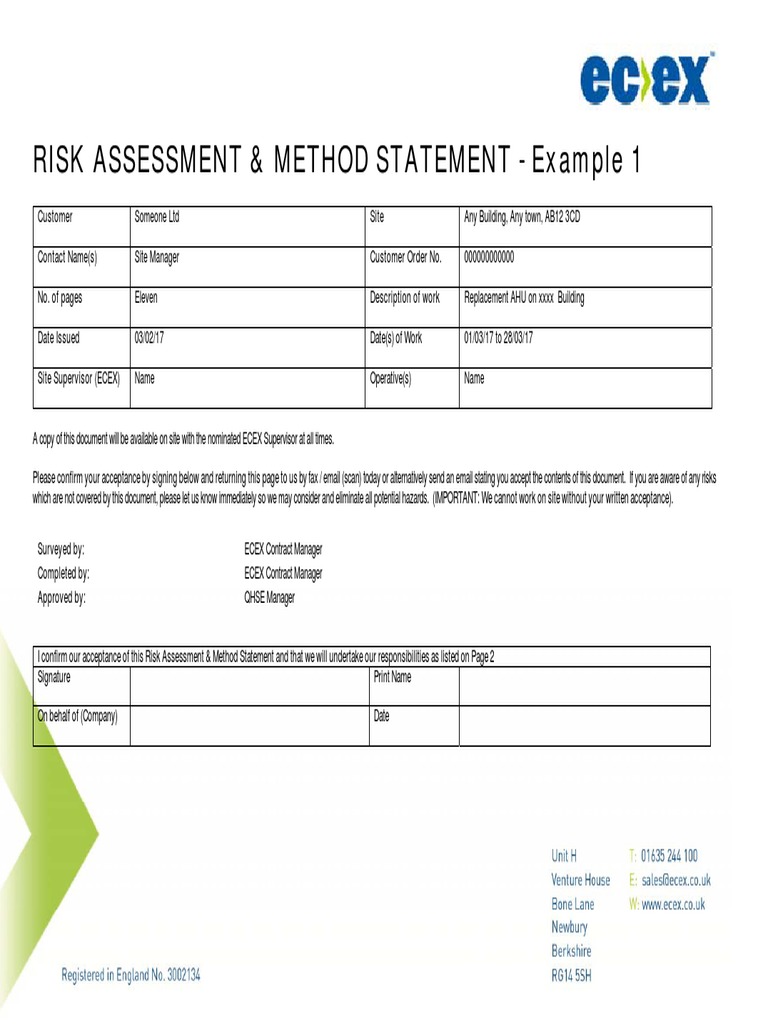 Rams Example 1 Risk Assessment Personal Protective Equipment