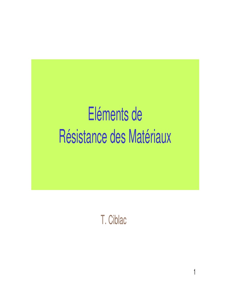 RDM PDF | PDF | Résistance des matériaux | Flexion (matériau)