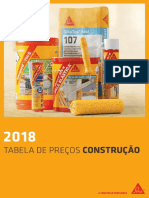 Sika - Tabela de Preços Construção 2018
