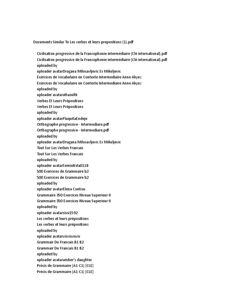 French Verbs and Prepositions Guide | PDF | Semantic Units | Syntax