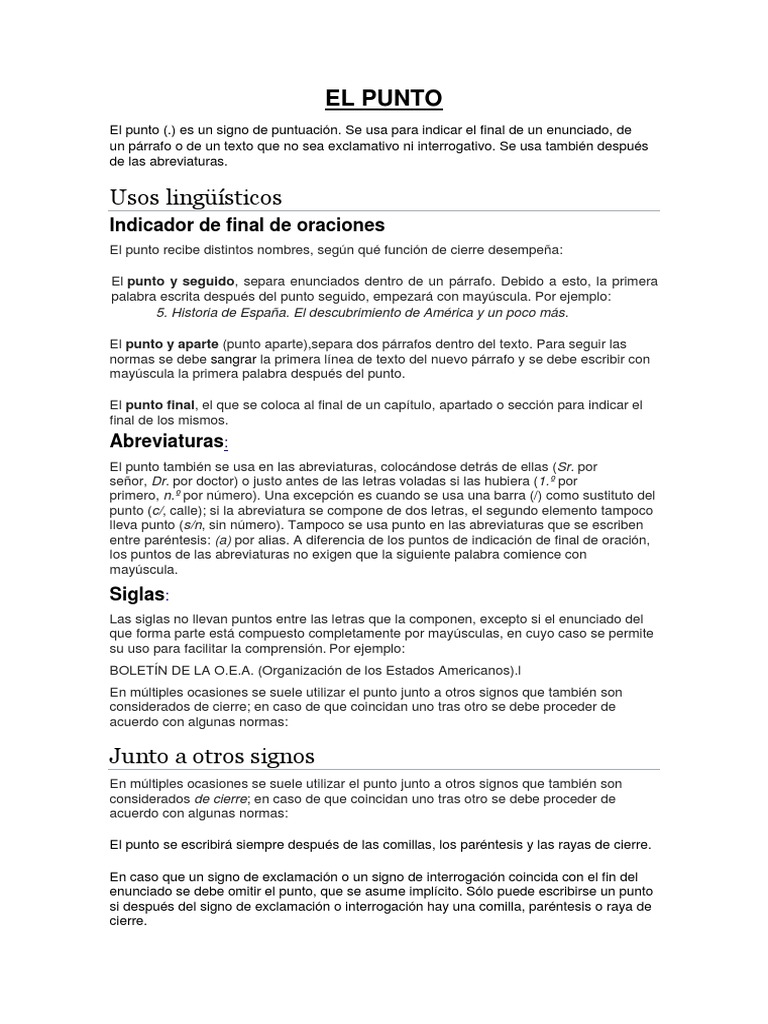 El Punto | PDF | Puntuación | Los símbolos