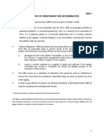 SCM Certificate Independent Bid Determination SBD9