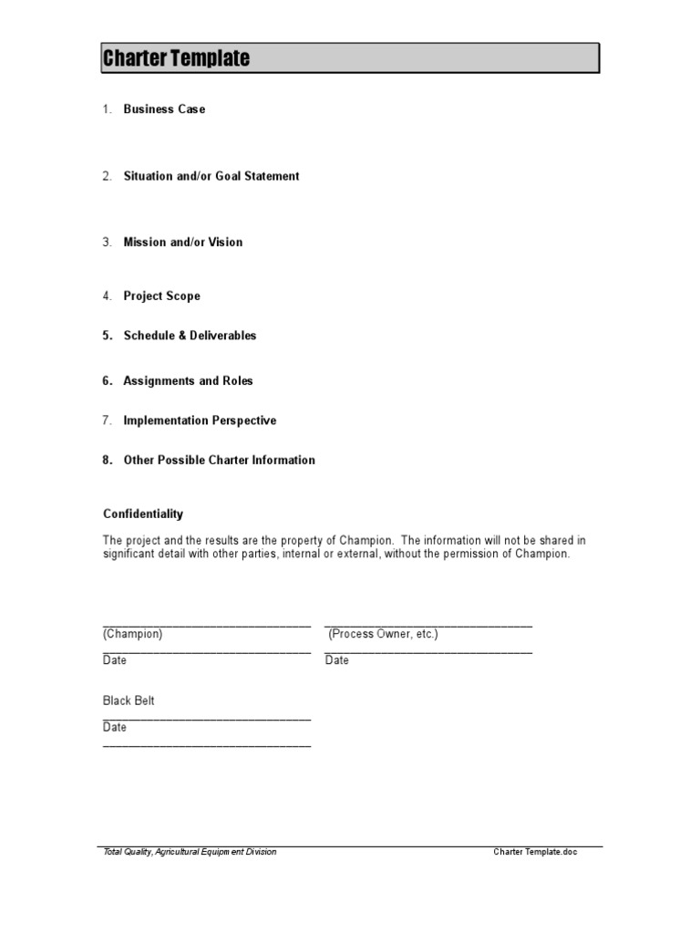 D4 ToolBlank Charter Template 080129 | PDF | Business