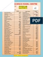 Price List - Physics Lab Equipment