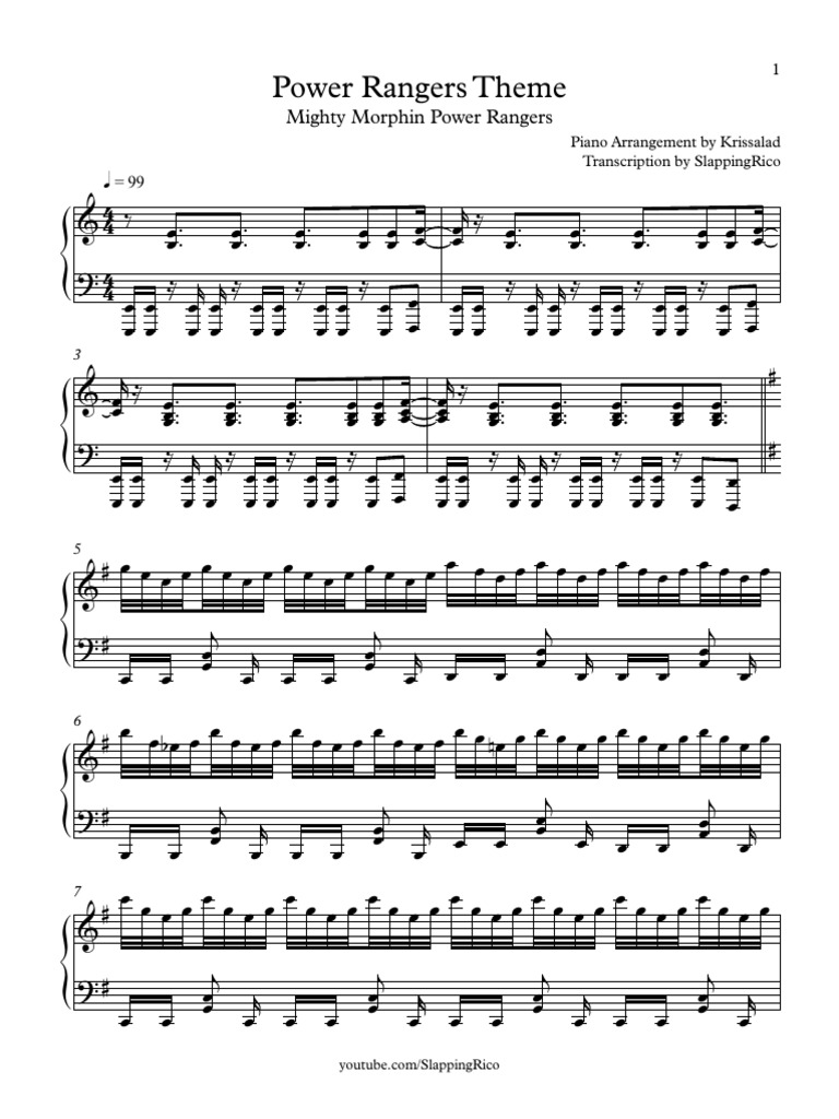 Power Rangers Theme Piano | PDF