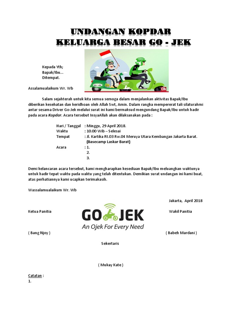 Contoh Surat Undangan Kopdar Komunitas