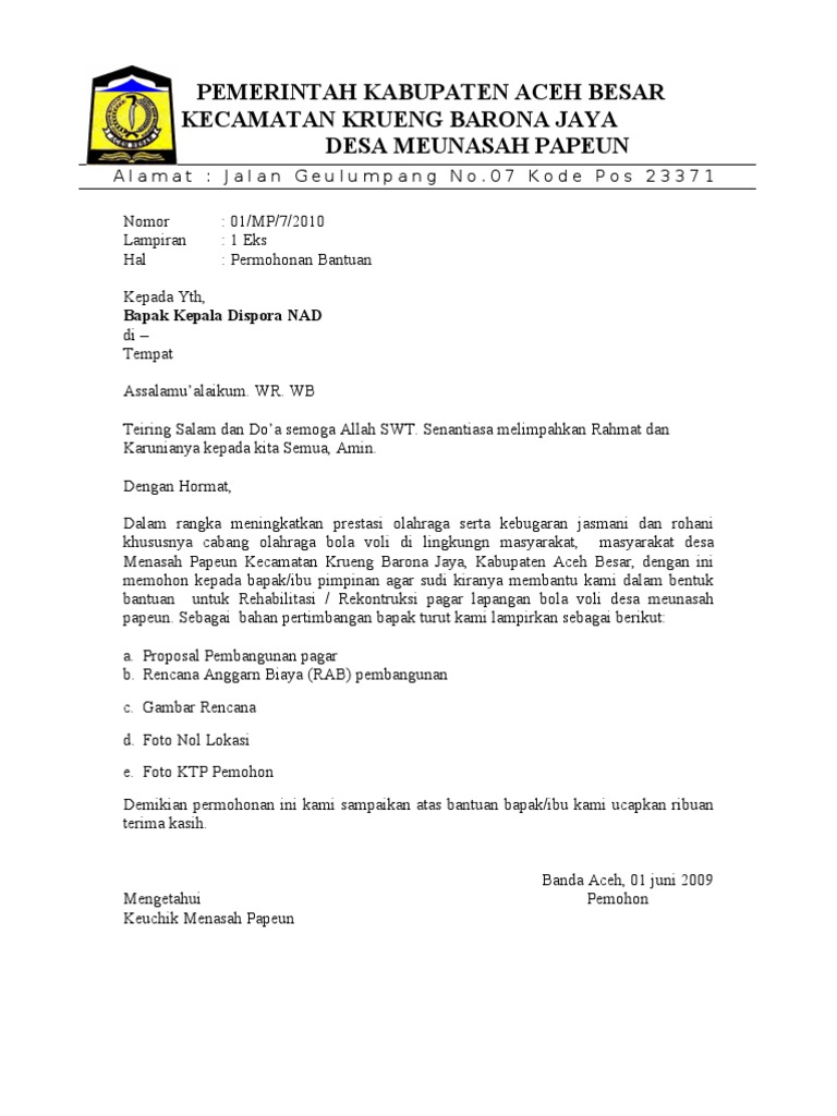 Contoh Proposal Bola Voli