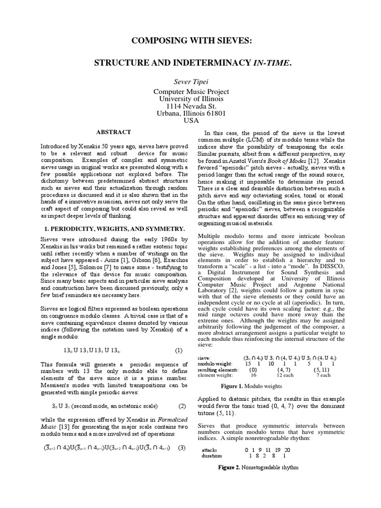 Sieve Theory PDF Mode (Music) Symmetry