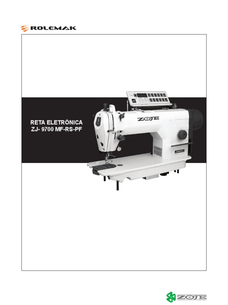 Manual da Máquina Reta Eletrônica Zoje ZJ-9700 | PDF | Óleo de