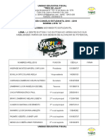 Listas Consejo Estudiantil 2018