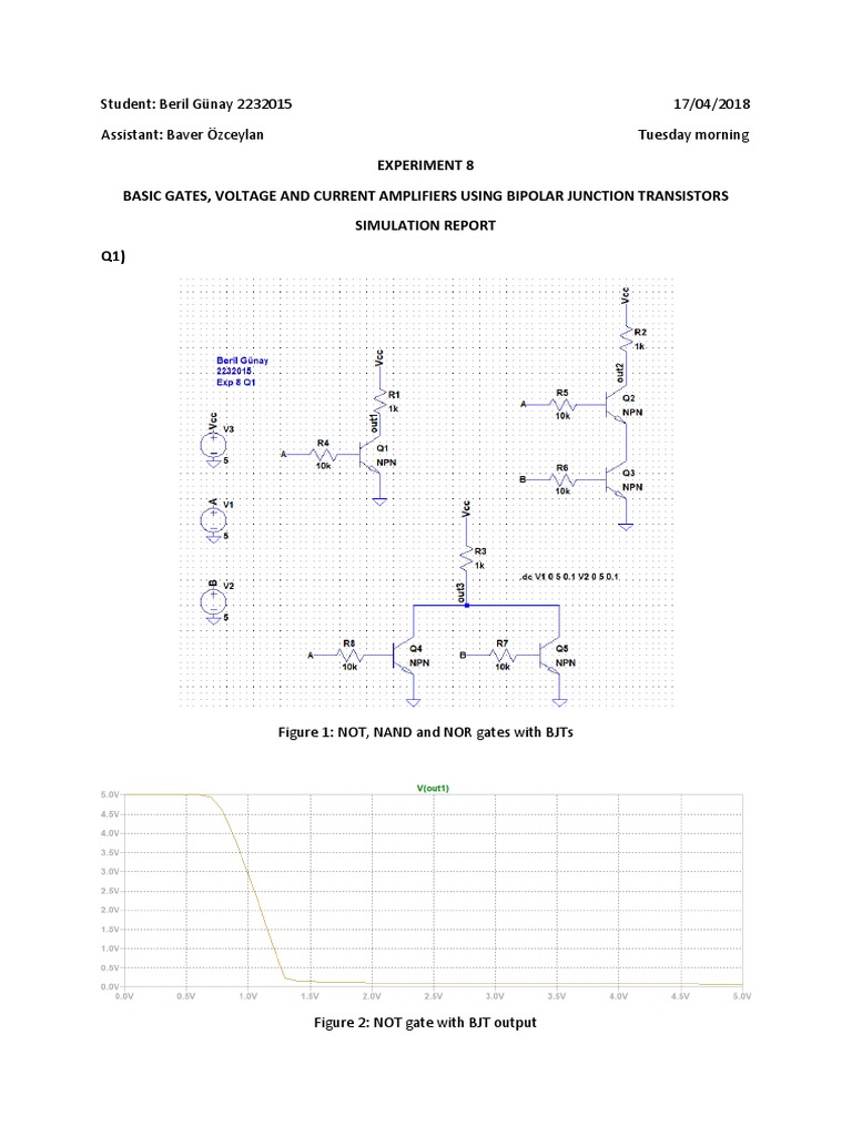 Experiment 8 Basic Gates, Voltage and Current Amplifiers Using Bipolar