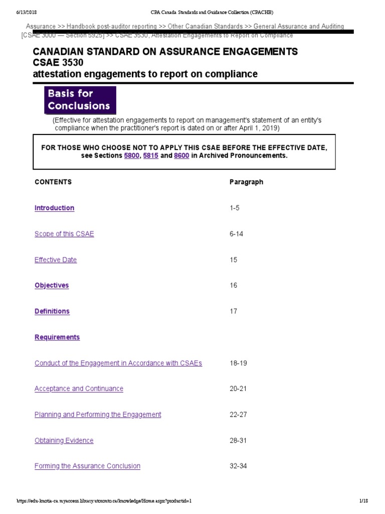 Csae 3530 Attestation On Compliance Internal Control Audit