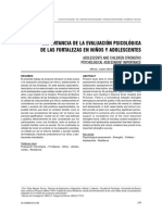 Evaluación psicológica de las fortalezas en niños y adolescentes