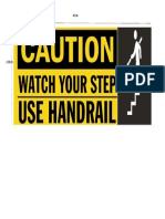 Use Handrail Sign With Dimension