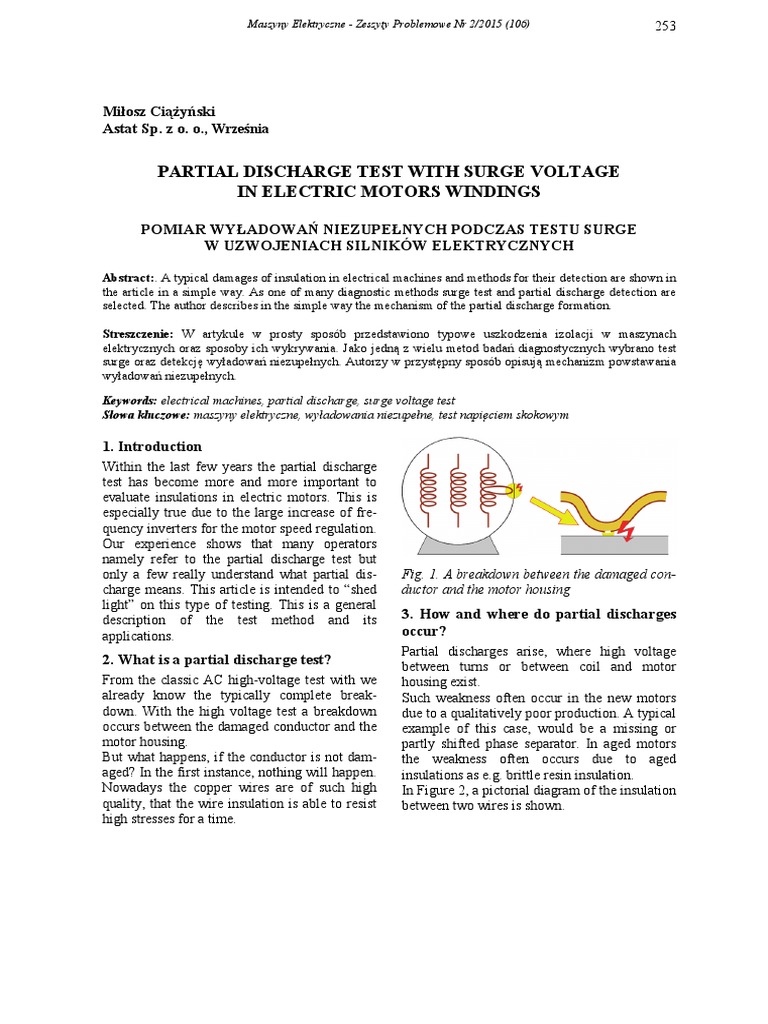 Partial Discharge Testing of Electric Motor Windings Using Surge ...