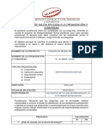 Cuestionario de Salida Aplicada A La Organización o Comunidad RESPONSABILIDAD SOCIAL