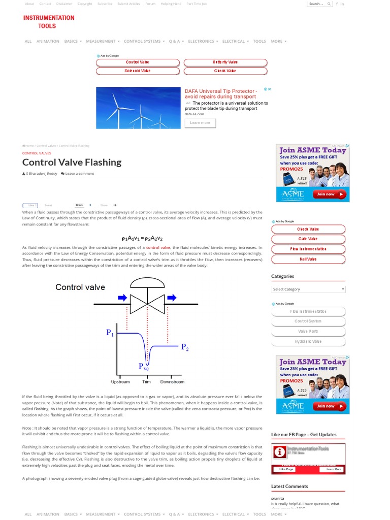Control Valve Flashing PDF Instrumentation Valve