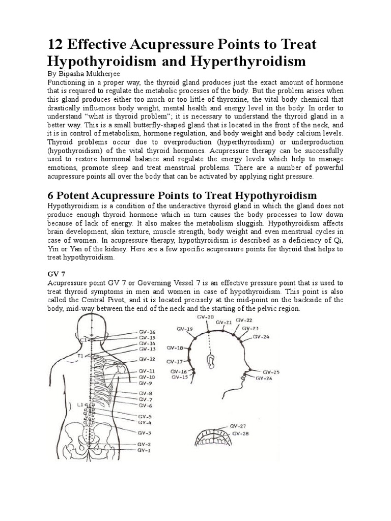 12 Effective Acupressure Points to Treat Hypothyroidism and Hyperthyroidism Hypothyroidism