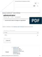 Administrator Meaning in The Cambridge Learner's Dictionary