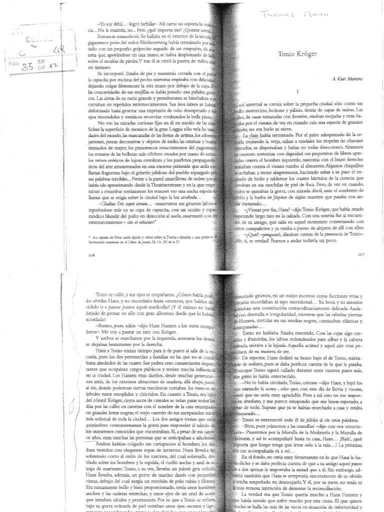 Thomas Mann - Tonio Kröger | PDF