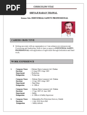 Safety Officer Resume Pdf Safety Occupational Safety And Health
