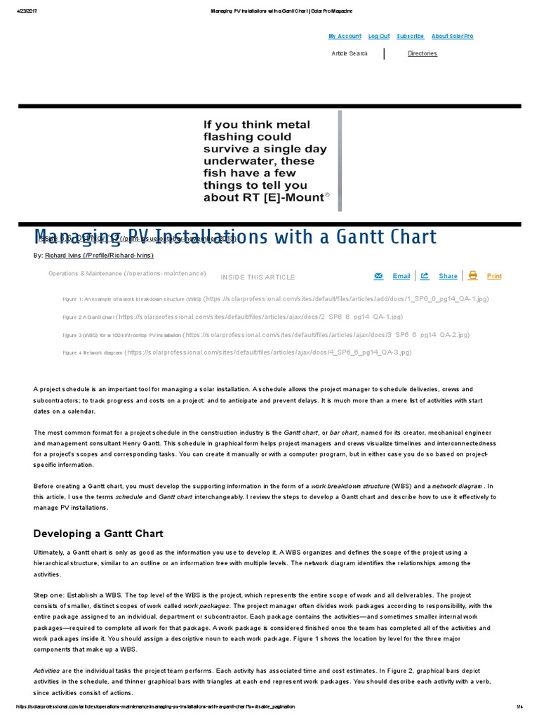 Gantt Chart for Solar Project Management | PDF | Lag | Project Management