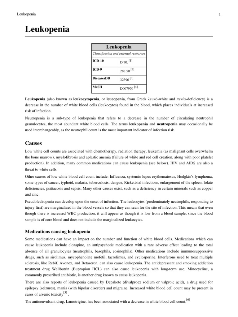 Leukopenia | White Blood Cell | Hematology