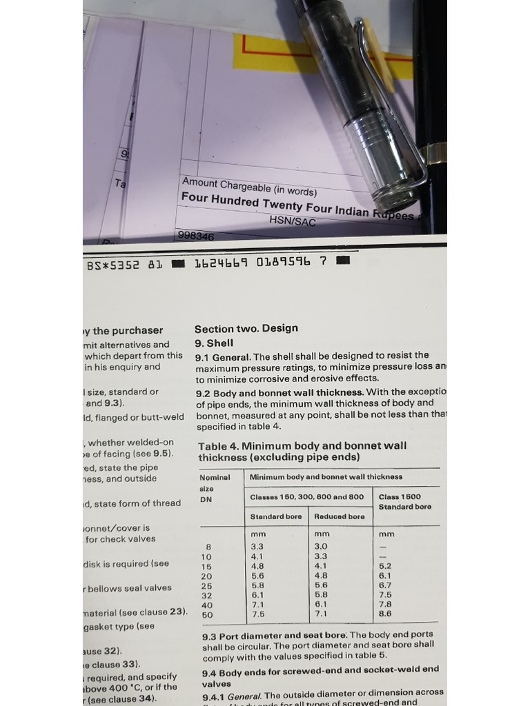 Valve Body Wall Thickness As Per BS 5352 PDF